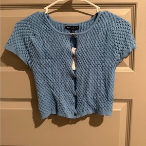 Kendall & Kylie Sky Blue Knit Crop Top